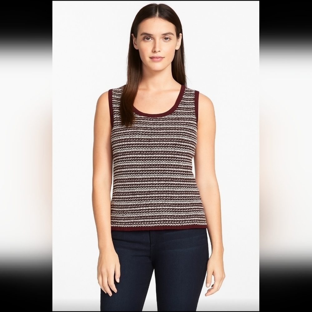 St. John Sport Women’s Wool Blend Striped Knit Luxury Tank Top P (Fits Like M)